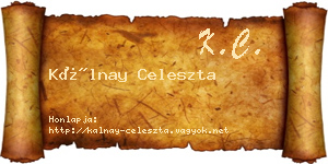 Kálnay Celeszta névjegykártya